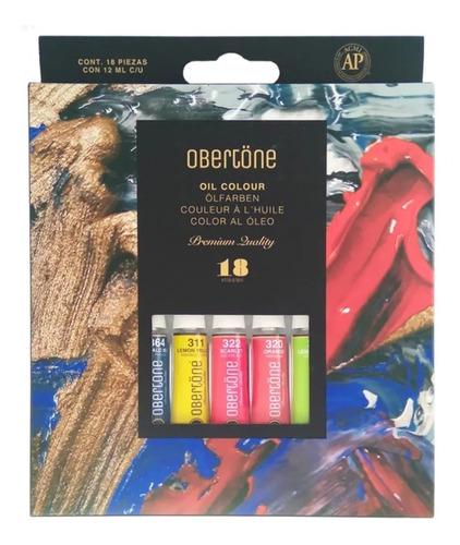 Kit Estuche Pintura Óleo Obertone Arte Tubo 18 Colores 12 Ml