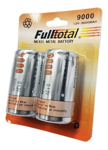 Imagen 3 de 5 de Cargador Lcd +6 Pilas Grandes D 9000mah Mas Fuente 220v