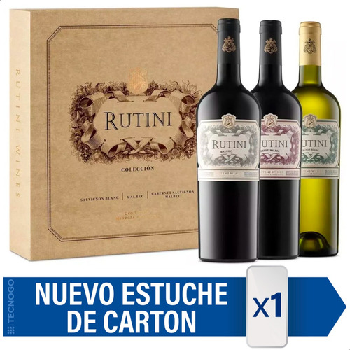Vino Rutini Regalo Estuche Madera X3 Edición Limitada       