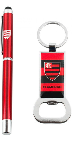 Caneta Roller Ball Com Chaveiro Abridor Garrafas Flamengo