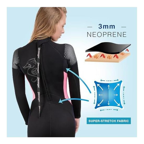 Seavenger 3 Mm Odyssey Wetsuit Con Cofre De Piel De Tiburón