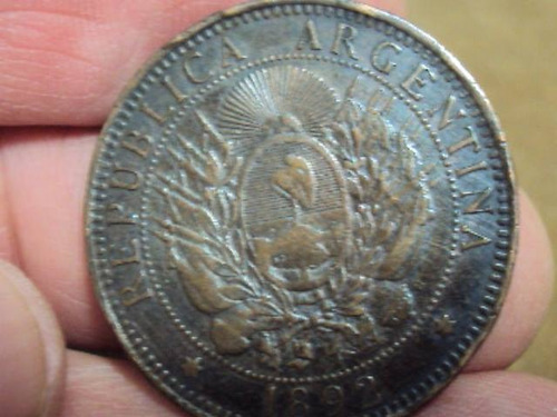 Moneda Argentina 2 Centavos 1892 Craquelada Ref (a 73) (Usado)