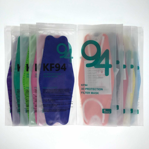 Imagen 5 de 9 de Cubrebocas Kf94 Mascarillas 3d Colores 10pzs Filtración 94%