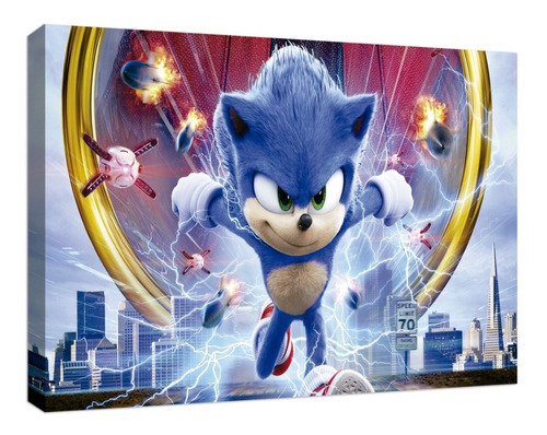 Cuadro Canvas Sonic Película Póster Decoración Alta Calidad