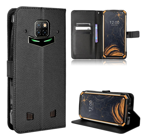 Funda De Cuero Negra Para Doogee S88 Pro/s88 Plus