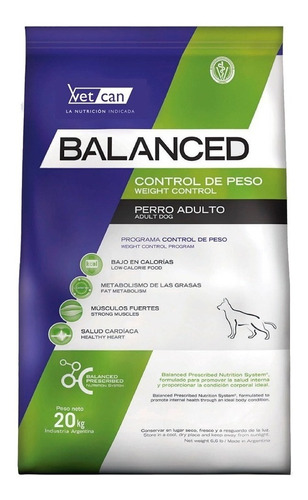 Balanced Control De Peso Perro Adulto 20 Kg Envío Rápido