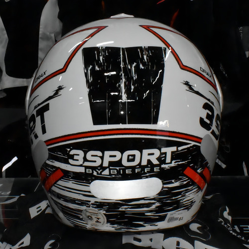 Capacete Bieffe 3 Sport Drax Branco Vermelho Brilho Tamanho do capacete 61