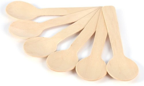 100 Cucharas De Madera Desechables Mini Cocina Helado Post