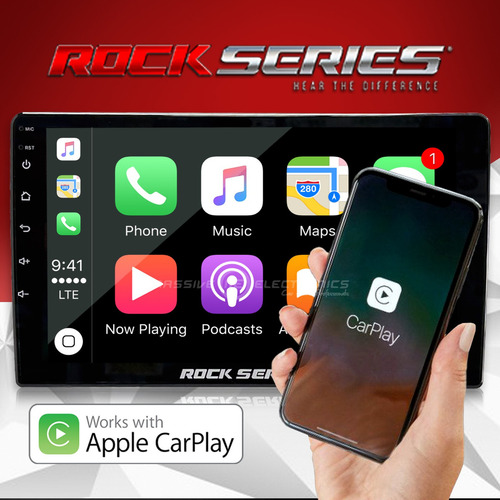 Autoestereo Rock Series Pantalla 1 Din Rks-and9ca1d Carplay Negro