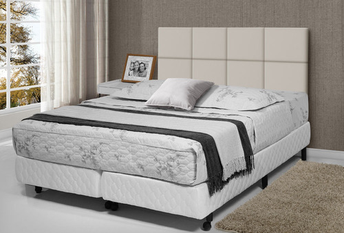 Painel De Parede Cama Box Lisa Suede - Rede Móveis Cor Bege
