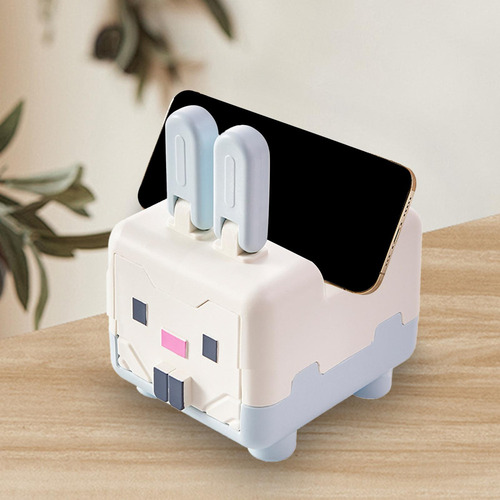 Mini Caja De Almacenamiento De Cosméticos, Conejo Azul