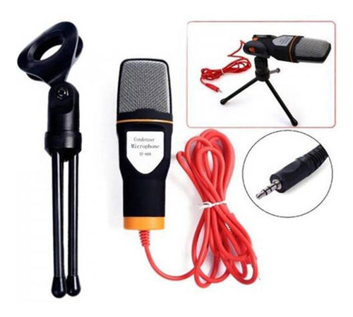 Microfone Condensador Gravação Omnidirecional Sf666 Preto