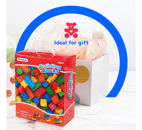Juego De Bloques De Construcción Prextex 100 Piezas Para Niñ