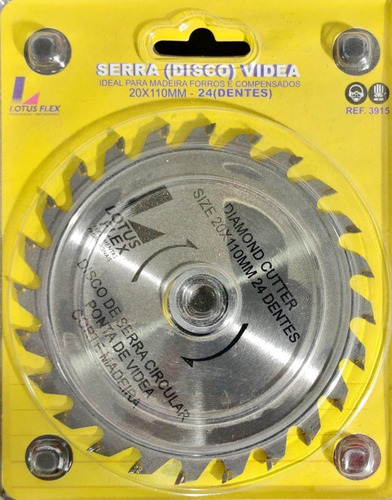 Serra Disco Circular 24 Dentes Corte Segmentado 20x110mm