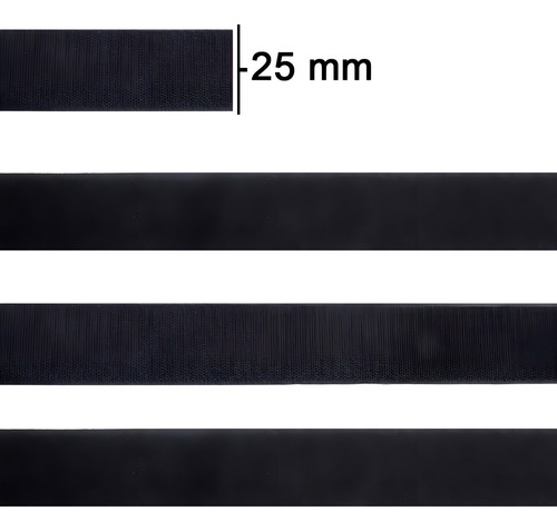 Velcro adhesivo de 25 mm para hombre y mujer (par), correa con 25 m, color negro