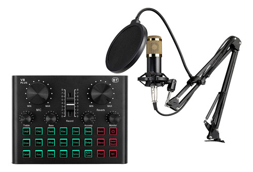 Set De Micrófonos Condenser.plus Sound Card Microphone V8