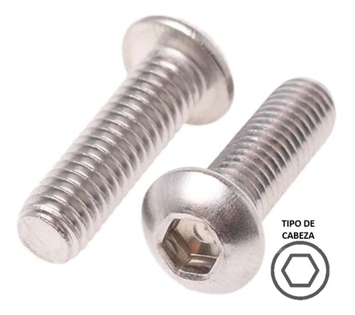 Kit Tornillo Allen Boton Inox. Milimetrico M5 X 12mm 50 Pzs