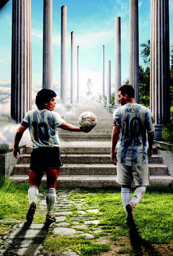 Lamina Poster Papel 150gr 32x47 Cm Maradona Messi Leo Diego