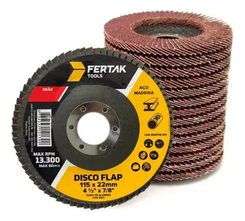 10x Disco Flap Lixa Grão 40 50 60 80 100 120 Madeira E Aço