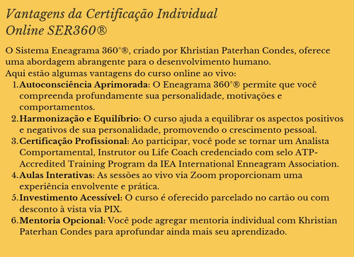 Curso E Certificação Sistema Eneagrama 360®