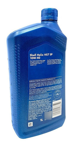 Imagen 2 de 3 de Aceite Semi Sintentico 10w40 Shell Helix Hx7 - Api Sn - 1l