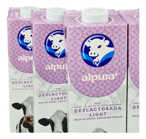 6pz Leche Alpura Deslactosada Light De 1lt Paquete - Sm