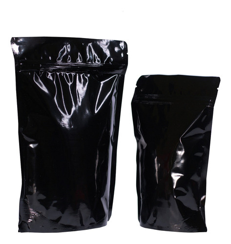 300 Saquinhos Fecho Zip Stand Up Pouch 17x23,5 Preto