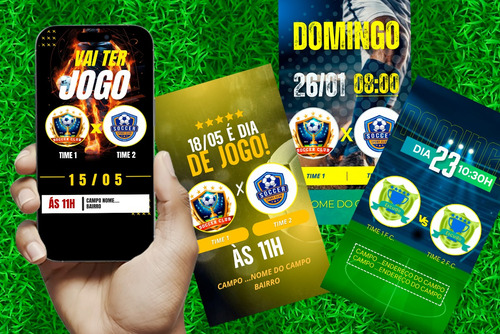 Pacote Com 4 Artes Digitais Para Futebol