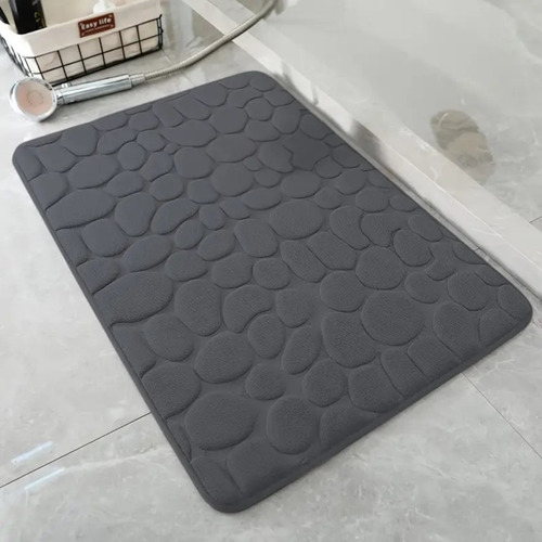Tapete De Baño Absorbente, Suave Y Antideslizante 60x40cm Gris Oscuro Coral