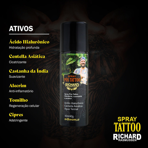 Imagem 3 de 3 de Spray Pós Tattoo Cicatrizante Ácido Hialurônico Água Termal