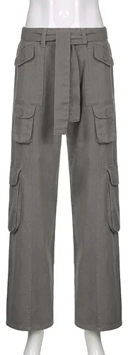 Pantalones Cargo Vintage Con MĂșltiples Bolsillos Para Hombre