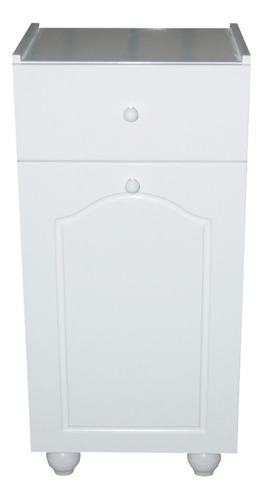 Imagen 3 de 6 de Mini Tolva Anaquel 40cm Laqueada Blanca Puerta Cajon C