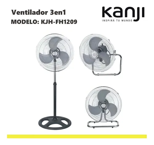 Ventilador 3 En 1 Kanji Kjh-fh1209 Con 3 Palas Metal 18 PuLG