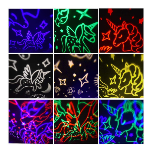 Luz Nocturna Para Niños Luz Nocturna De Unicornio Y Color De La Estructura Color De La Pantalla