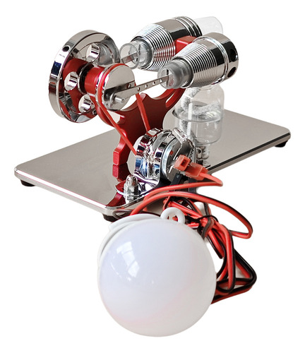 Modelo De Generador De Motor Stirling Con Led Para La Cienci