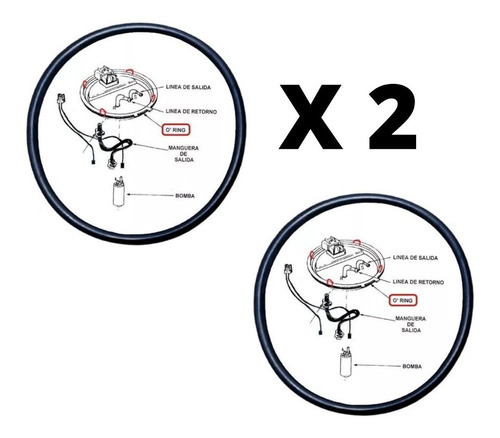 Kit Goma Oring Tapa Bomba Gasolina Chevrolet Aveo Optra Lano