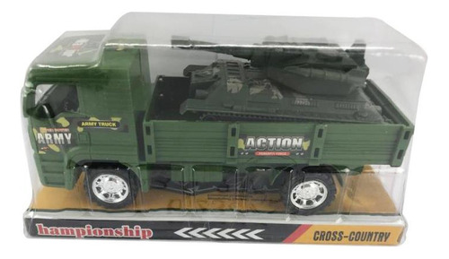 Camion Militar Con Tanque De Guerra A Fricción Juguete Niños Color Multicolor Personaje Soldado