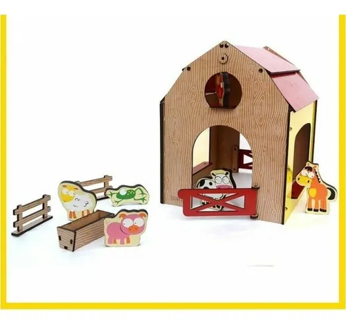 Granja De Madera Con Animales