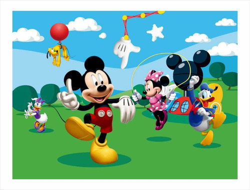Papel De Parede Auto Colante Pvc - Mickey Mouse Disney - 6m²