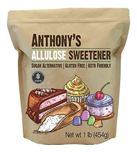 Anthony Allulose Edulcorante, 1 Lb, Lote Analizado Gluten, K