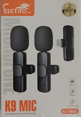 Microfones de Lapela Eletro El-1822 1 Cor Preto