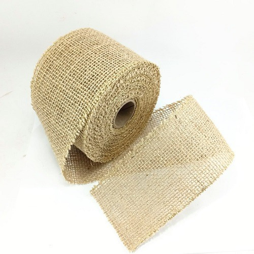 Rolo Fita De Juta Natural C/fios Dourado 8 Cm Peça Com 9,5m Cor Cáqui