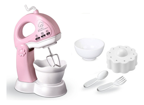 Brinquedo Infantil Cozinha Kit Batedeira New Le Chef Rosa Branco E Rosa