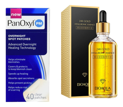 Pack Parches Para Acne Panoxyl Y Serum Esencia Oro Bioaqua