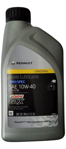 Aceite 10w40 Castrol Renault Cuarto (946ml)