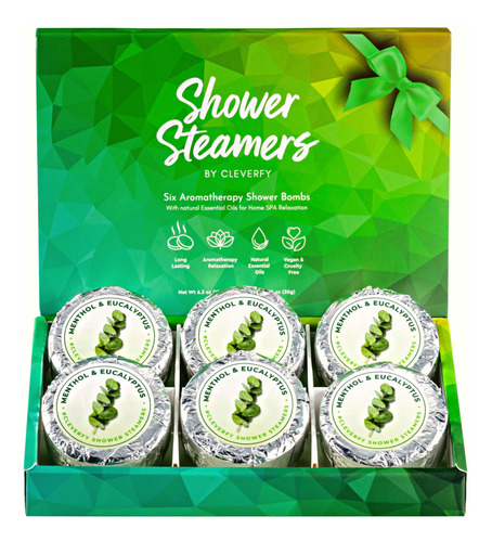 Cleverfy Shower Steamers - Juego De 6 Bombas De Ducha Con Ac