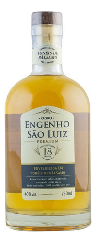 Cachaça Premium Bálsamo Envelhecida 18meses Engenho São Luiz