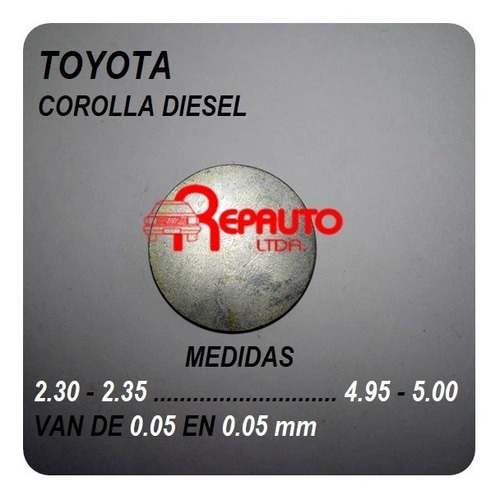 062.3400... Medalla Regulación De Valvula Toyota / 