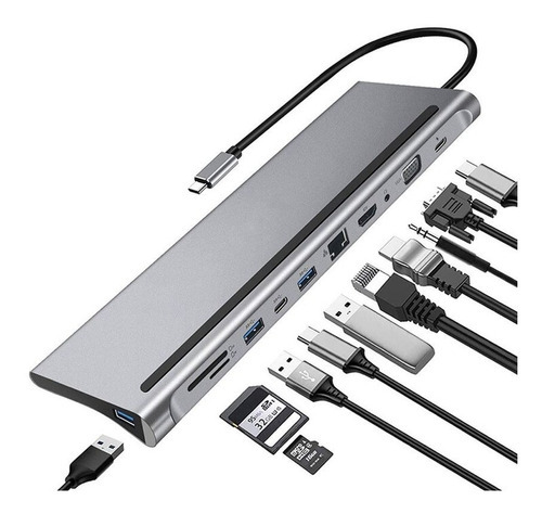 Adaptador Usb Tipo C 11 En 1 Docking Station Macbook / Pc