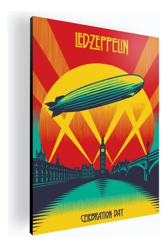 Cuadro Decorativo Mural Poster Led Zeppelin 60x84 Mdf Color N/a Armazón N/a